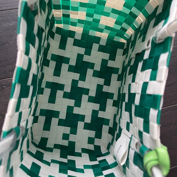 MARNI MARKET BASKET BAG IN white green WOVEN MATERIAL - Picture 8 of 9